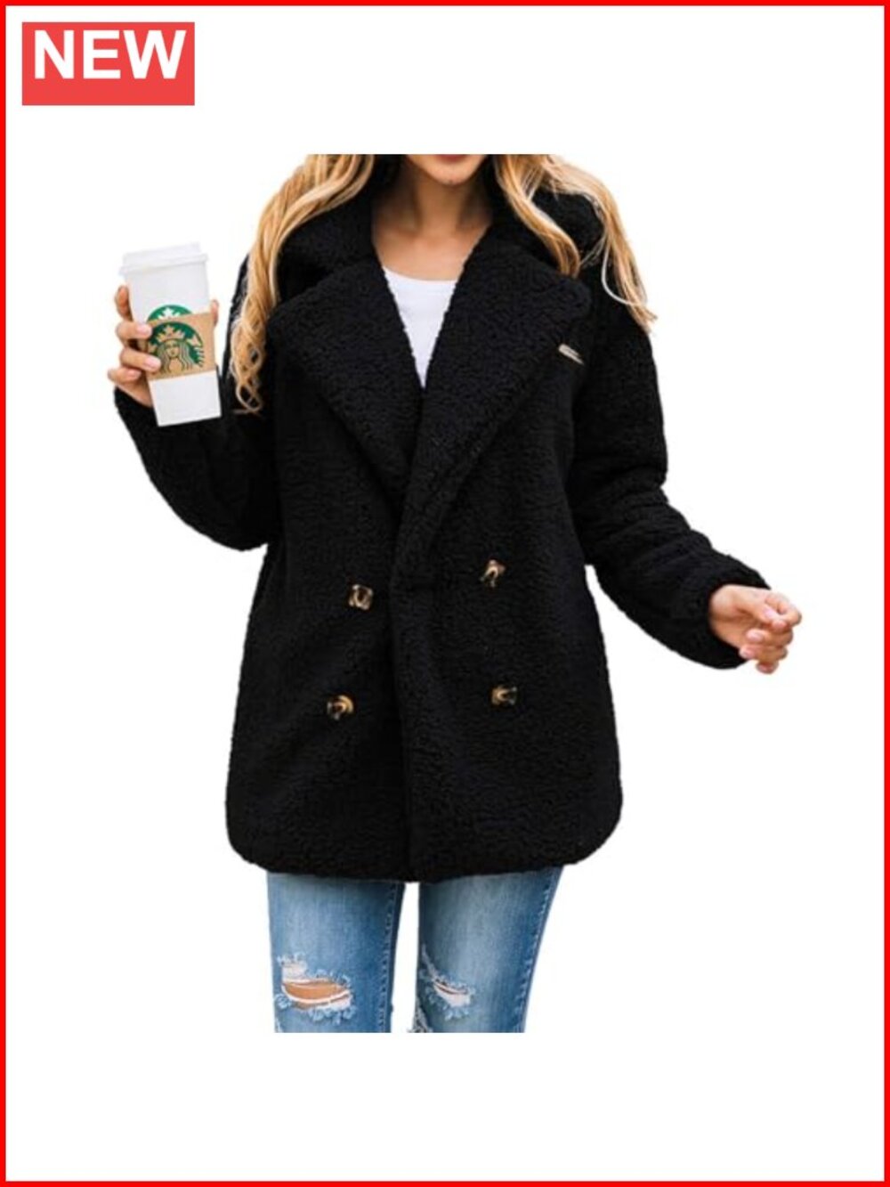 Oversized Sherpa Fleece Jacket Women's Winter Coat Faux Fur Teddy